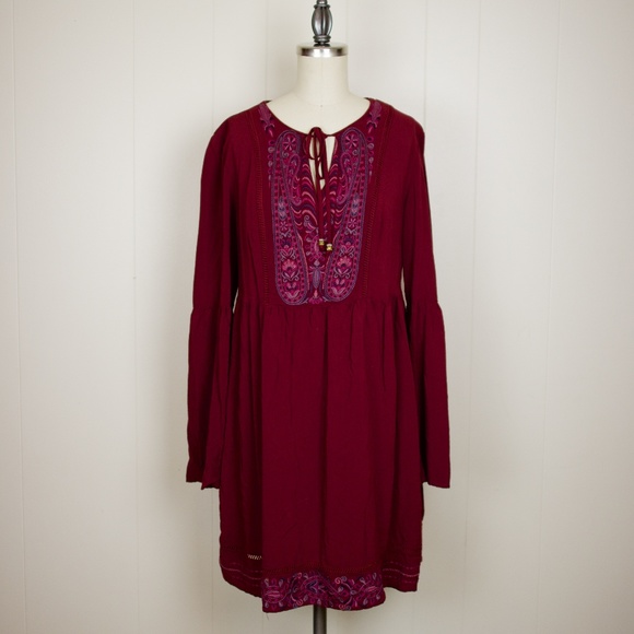 Knox Rose Dresses & Skirts - Knox Rose | Embroidered Boho Baby Doll Dress | A61